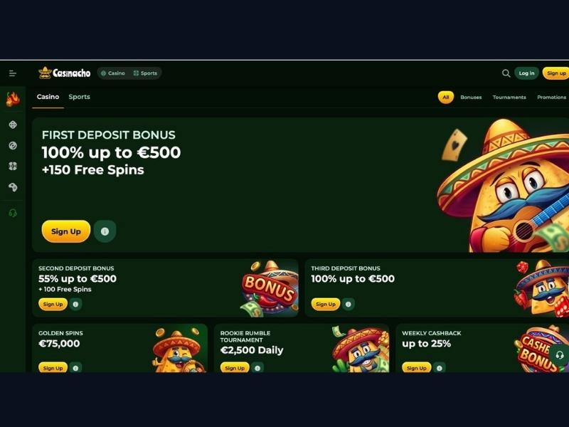 Registration and setup for regular activity at Casinacho Casino Nacho Casino Canada