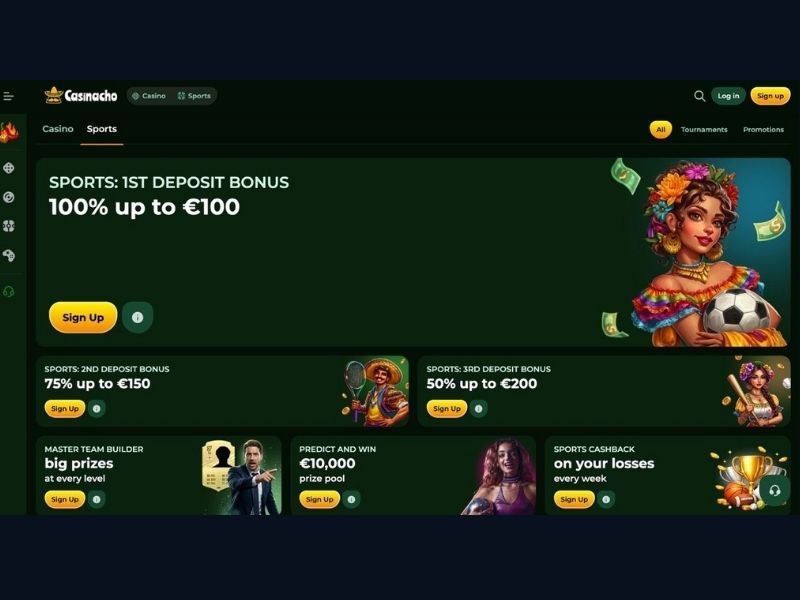 Spinola Liga and tournaments from the app at Casinacho Casino for active Canadian players