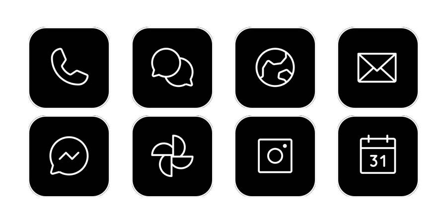 black slim iconpack