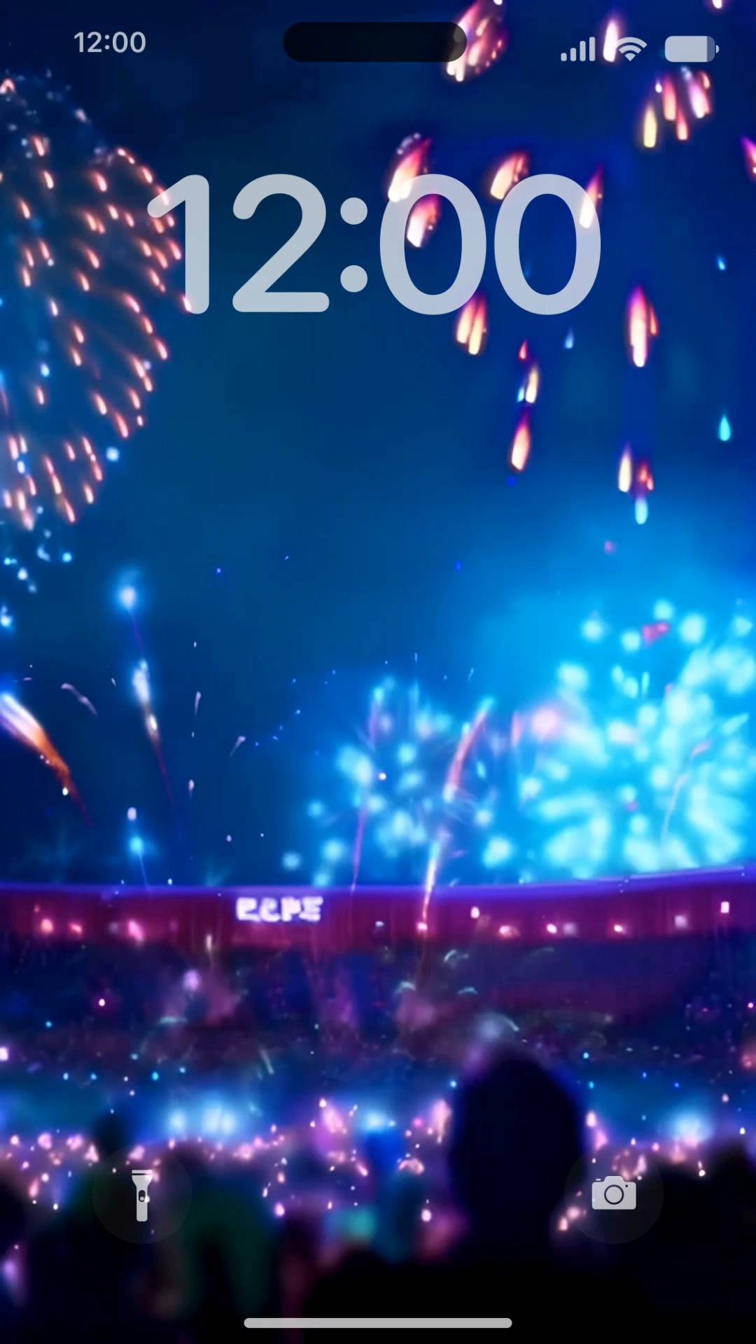 Fireworks at the stadium in New year's eve Live Wallpaper[FXw23pHEWFLytUcrgfrd]