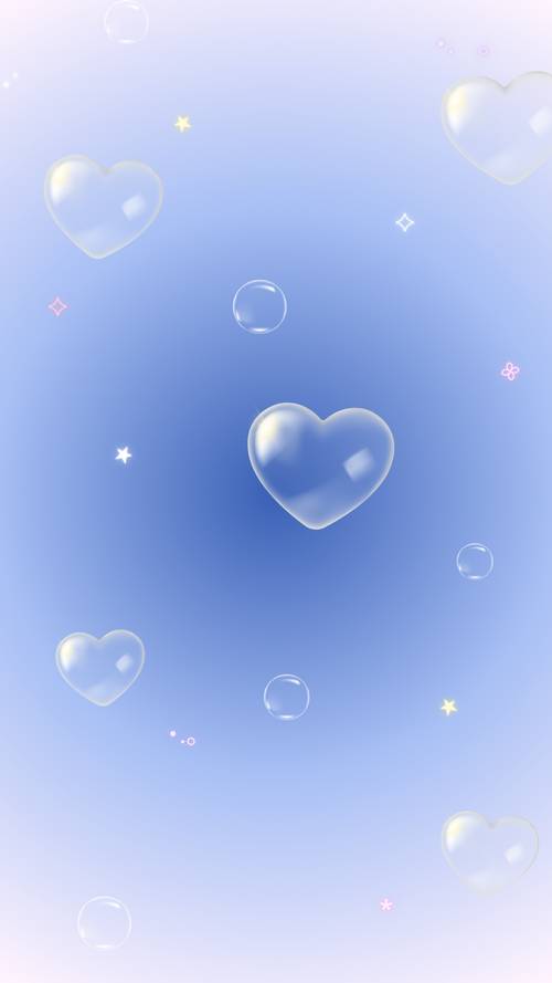 Blue Heart Shine and Sparkle Background